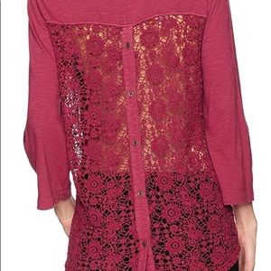 Jag Jeans Crocheted Back Top, S